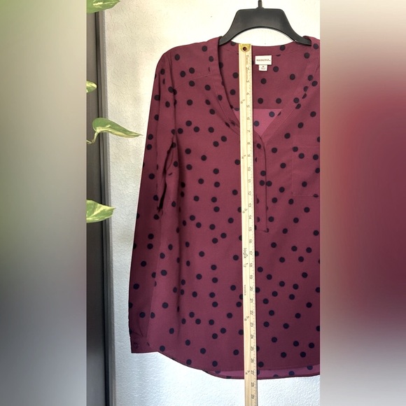 Merona Long Sleeve Polka Dot Blouse – Women’s Medium - Picture 2 of 5